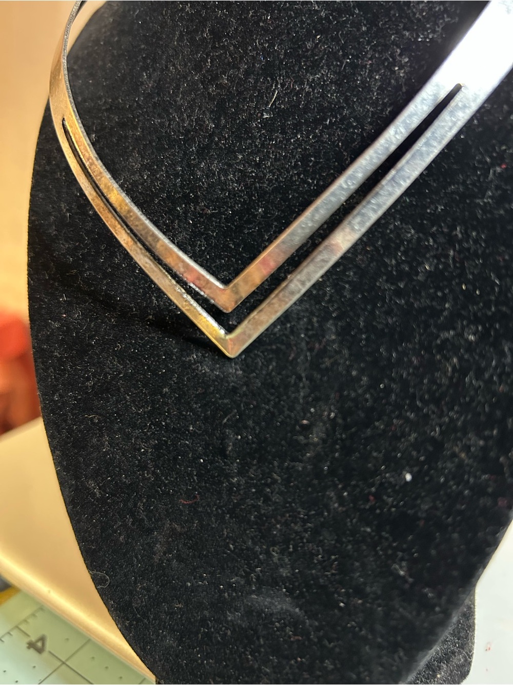 Minimalist V-Shaped Silver Choker Necklace